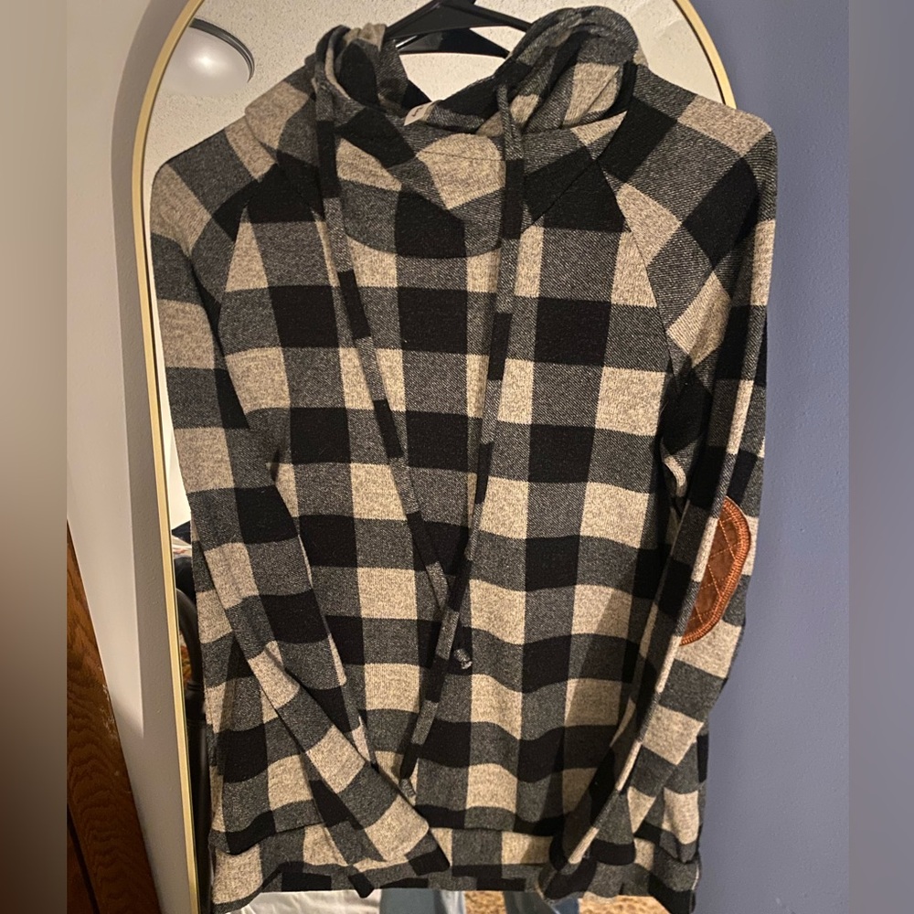 Buffalo check Vanilla bay hoodie size Small